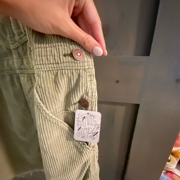 curdoroy overall dress-light green - Picture 4 of 4